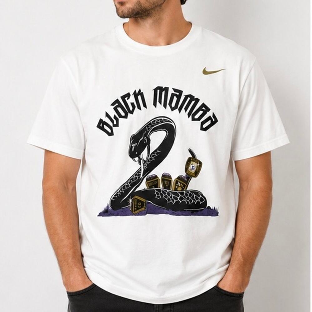 NIKE | Black Mamba Snake White Ring Graphic Kobe Bryant T Shirt | Size Large